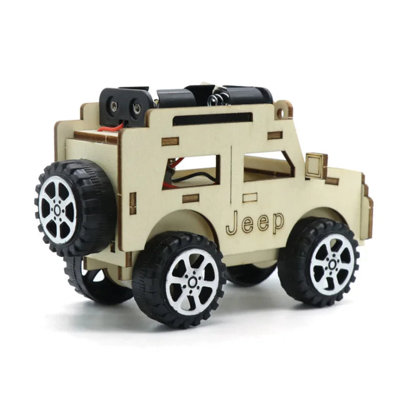 Wooden Vehicle Models Car Jeep Building Science Experiments Kits Science Experiment Kit DIY Projects Birthday Gift for Boys Girl