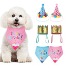 Pet Dogs Cats Birthday Caps/Bibs Sequin Design Headwear Cap Hat Scarf Puppy Costume Christmas Party Bandana Pets Accessories
