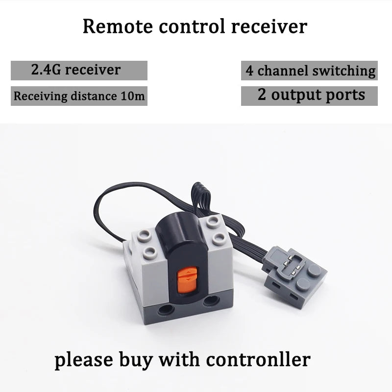 Technical Enhanced Motor Kit Power Function Switch IR Remote Control Receiver Battery Box Train Motors High-tech parts Sets