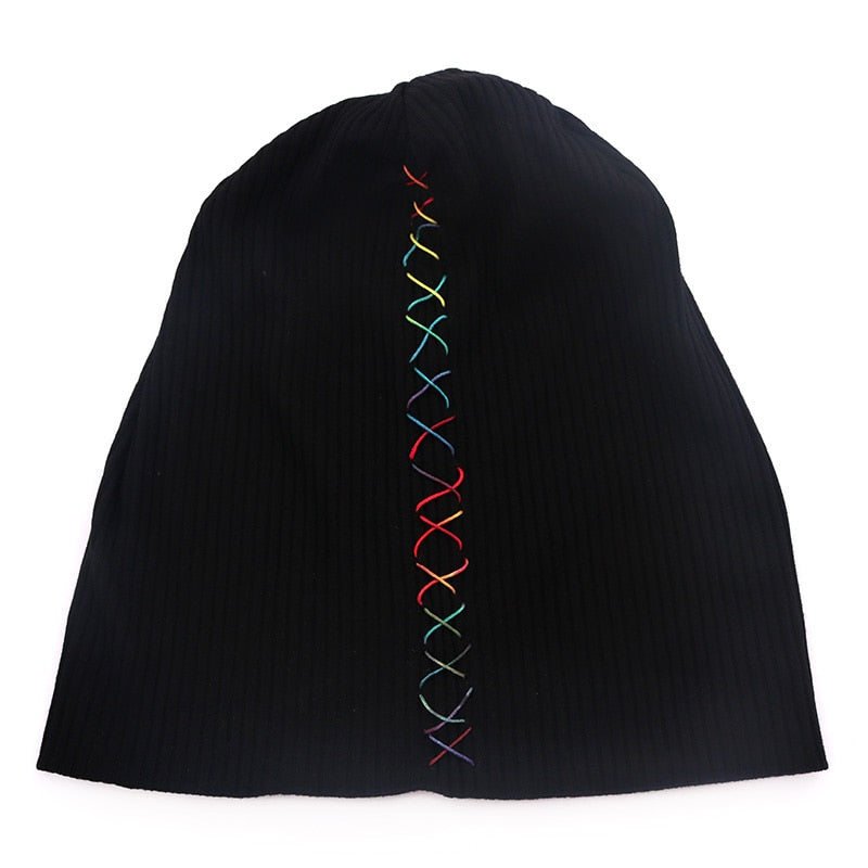 Soft colorful ribbon cotton ribbed hats for women hat 2020 New Spring Winter Slouchy hats ladies Girls Skullies Beanies Gorros