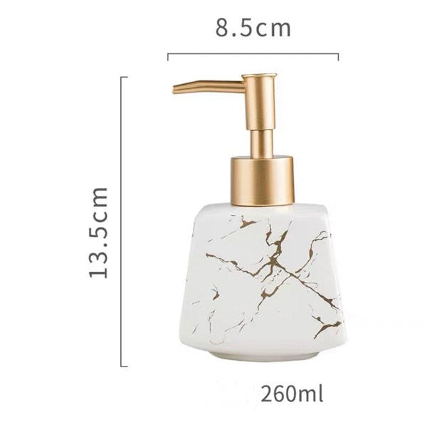 260/350ML Luxury Ceramic Hand Sanitizer Bottle Marble Bathroom Shampoo Bottles Household Lotion Press Bottle Toilet Decoration