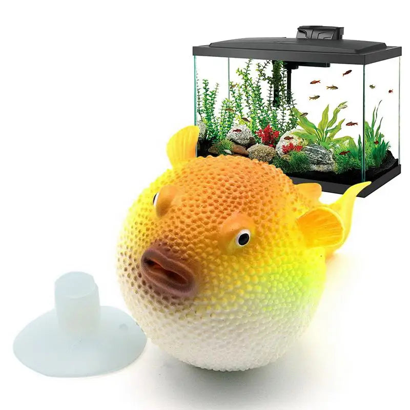 Fish Tank Decoration Artificial Luminous Small Puffer Aquarium Fluorescent Ornaments Rubber Simulation Puffer Aquatic Ornaments