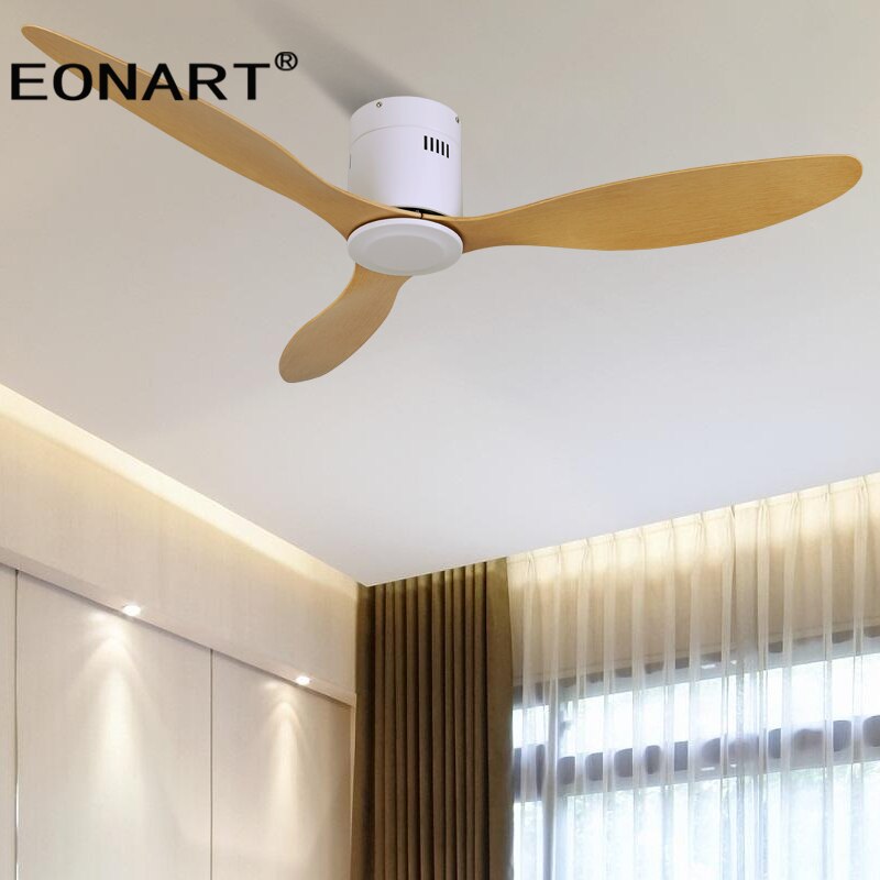 52 Inch Decorative DC Ceiling Fan With Remote Control Without Light Black ABS Ceiling Fans with light 220v Ventilador De Techo