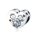 Mom Love Pendant BISAER 925 Sterling Silver Oxidized Maternal Love Mom Mother Beads Charms For Women Silver 925 Jewelry ECC1460