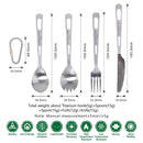 Boundless Voyage Titanium Tableware Travel Flatware Titanium Knife Fork Spoon Chopsticks Straw Outdoor Camping Picnic Cutlery