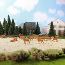 12pcs/24pcs Model Railway HO Scale 1:87 Painted Wild Animal Moose Elk PVC Model Deer AN8714