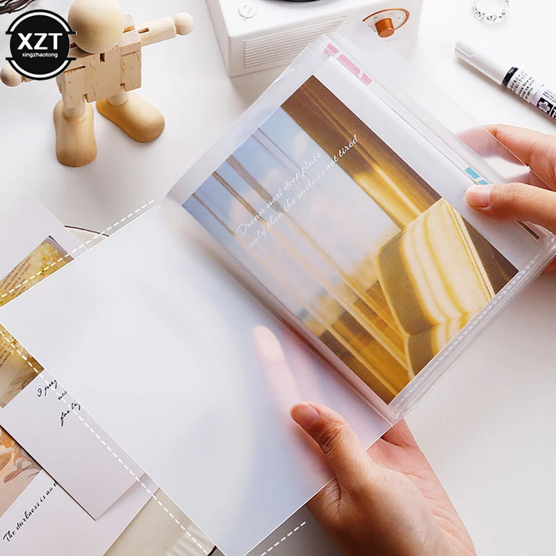 DIY Transparent PP Photo Album Storage Pockets Book A6 Sticker Pictures Postcard Insert Page Storage Organizer Holder Collection