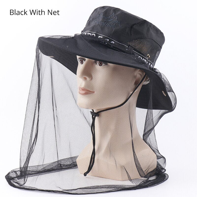 UPF 50+ Sun Hat Bucket Autumn Men Women Fishing Boonie Hat Sun UV Protection Long Large Wide Brim Mesh Hiking Outdoor Beach Cap