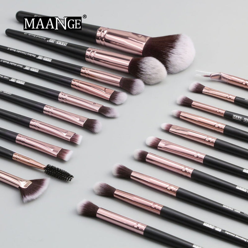 MAANGE Pro 12/20pcs Makeup Brushes Set with Bag Powder EyeShadow Blending Eyeliner Eyelash Lip Portable Brush Set For Make up