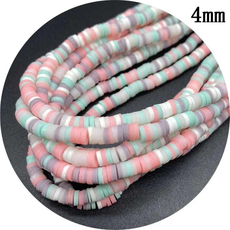 400pcs/Lot 3/4/5/6mm 16inch Round Slice Clay Beads Spacer Beads Polymer Clay Beads For Jewelry Making DIY Handmade Accessories