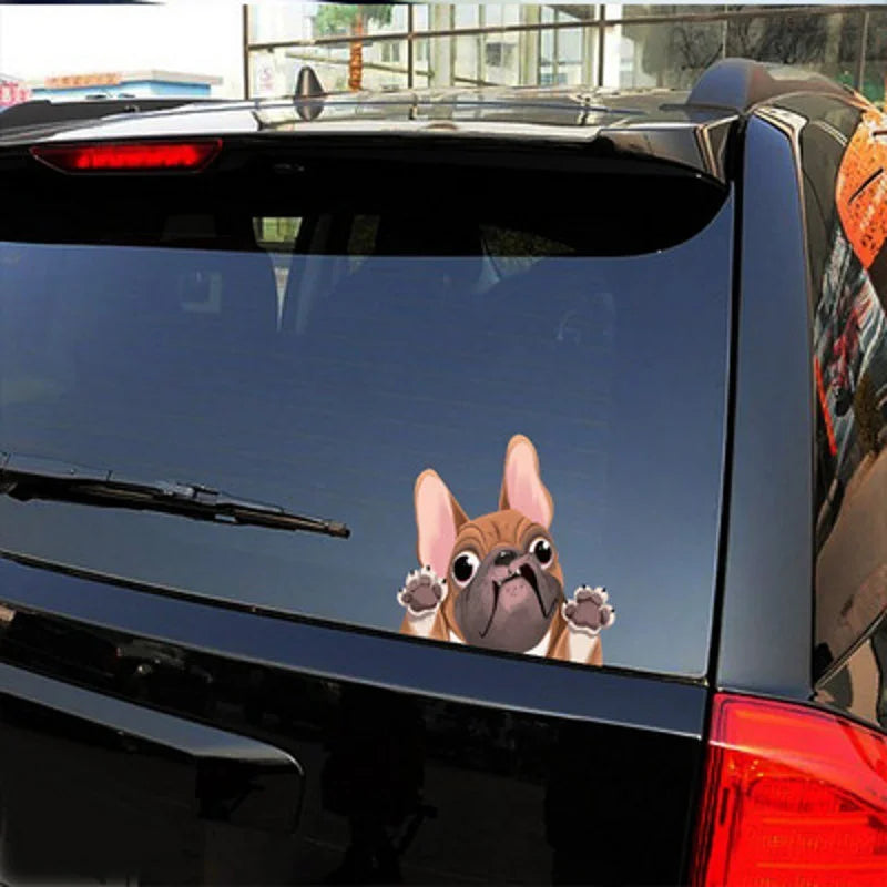 French Bulldog Car Sticker Pet Dog Vinyl Decal Animal Cartoon Auto Stickers Waterproof Bumper Accessories Decoration 12*14cm