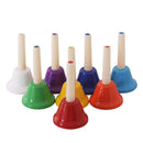 Orff Musical Instrument Set Handbell Colorful 8-Note Hand Bell Child Music Toy Baby Early Education Beautiful Christmas Gift