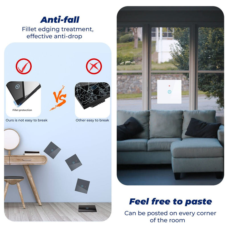 SMATRUL Tuya Smart App WiFi Touch Switch Light Wall Panel RF 433Mhz Remote DIY Relay Breaker Module Home Google Alexa 220V