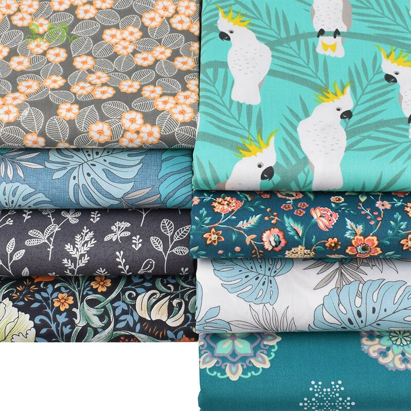 Cartoon Jungle Parrot Series,Printed Twill Cotton Fabric, For DIY Sewing Quilting Baby & Children's Bed Clothes Material