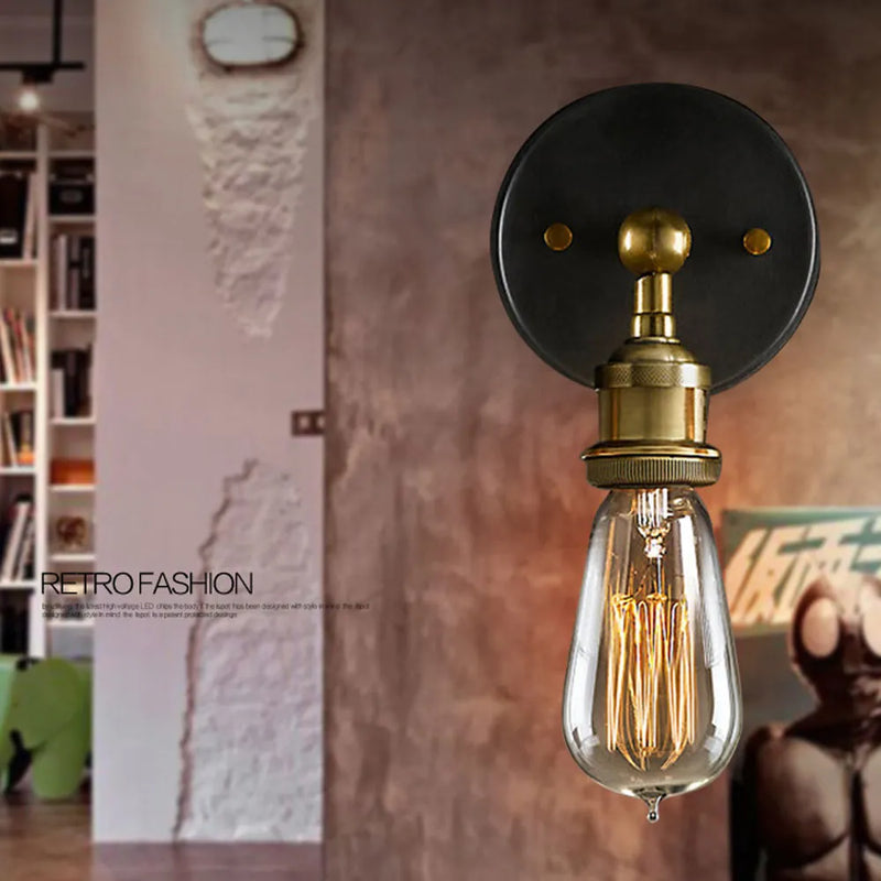 American loft industrial retro creative wall light corridor cafe bar personality wall sconce E27 bulb home decoration lighting