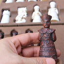 New Antique Chess Resin Large Chess Figures Shape Leather Chess Board Game Pieces Christmas Birthday Parent-child Gift Easytoday