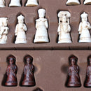 New Antique Chess Resin Large Chess Figures Shape Leather Chess Board Game Pieces Christmas Birthday Parent-child Gift Easytoday