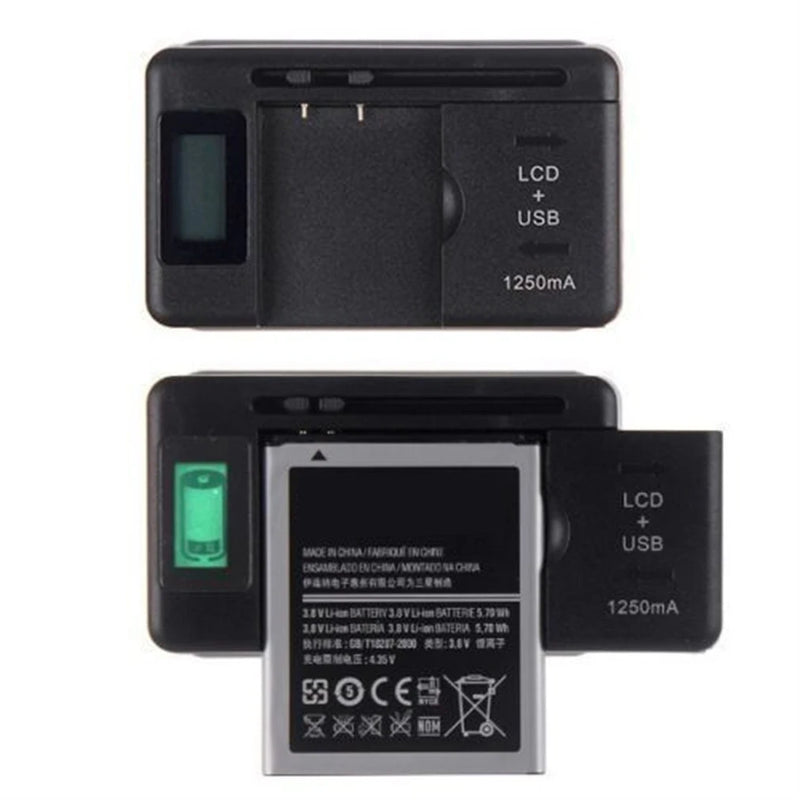 Universal Mobile Battery Charger LCD Indicator Screen For Cell Phones With USB-Port Charger For Most Lithium-Ion Batteries