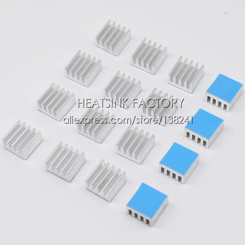 HEATSINK FACTORY 50pcs Aluminum 8.8x8.8x5mm Chip Radiator Cooler w/ Thermal Double Sided Adhesive Tape for IC, 3D Printer A4988