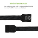 50CM SATA 3.0 III SATA3 7pin Data Cable 6Gb/s SSD Cables HDD Hard Disk Data Cord with Nylon Sleeved Premium Version(White)