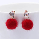 New Temperament Short Stud Earrings Wild Simple Bobo Ball Female Models Earrings For Women Jewelry brincos bijoux