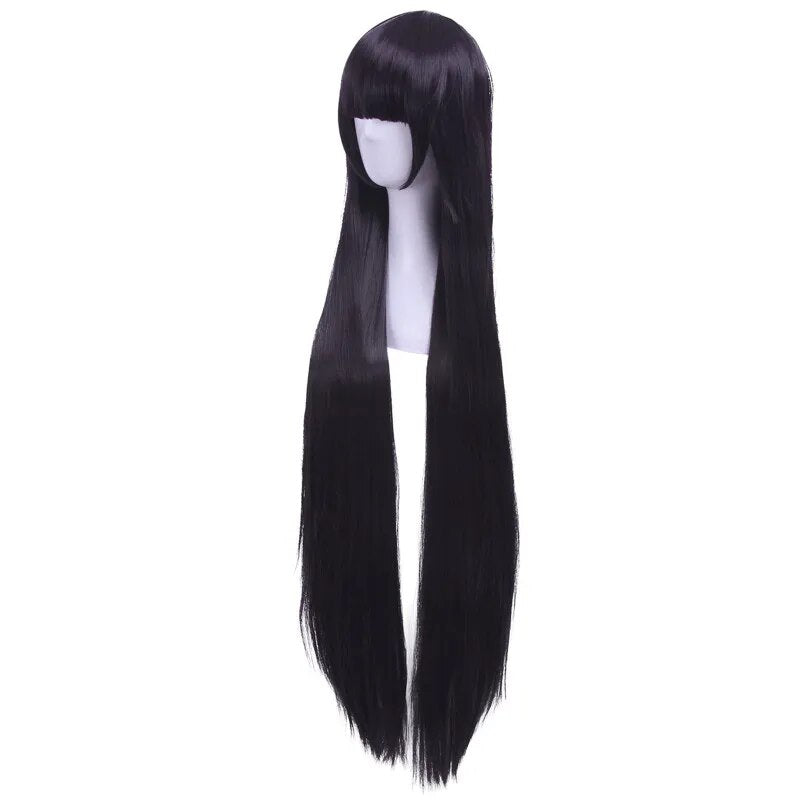 L-email wig Long Purple Cosplay Wigs 100cm Straight Ririchiyo Shirakiin Cosplay Wig with Bangs Heat Resistant Synthetic Hair