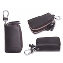 CONTACT'S Classic New Double Zip Men's Genuine Cow Leather Car Key Holder Multifunction Housekeeper  High Class Motor Key Case