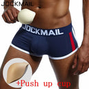 JOCKMAIL Brand Sexy men underwear penis boxer Push up boxershorts Breathable Men's Package Enhancing Padded Trunk gay underwear