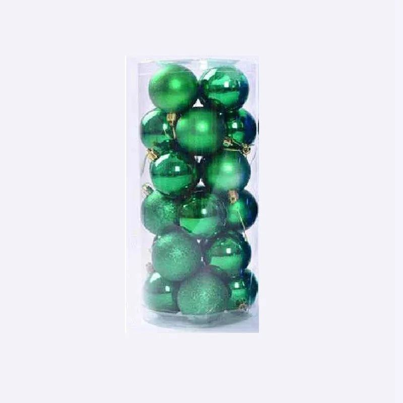 PGY 24PCS Christmas Balls Christmas Tree Decorations Xmas Ornaments 3cm/4cm/6cm/8cm Polystyrene Ball USA New Year Gifts Home A