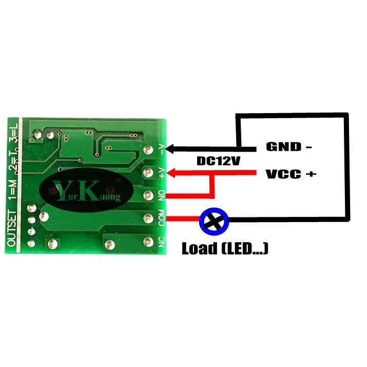 433.92MHz Remote Control Switch DC 12V 10A Relay Contact Door access control lock Electric door wireless switch smart home RF RC