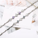 925 Sterling Silver Bracelet For Women Lucky Cute Sweet Student Female Four-leaf Clover Bracelets Girlfriend Valentines Day Gift