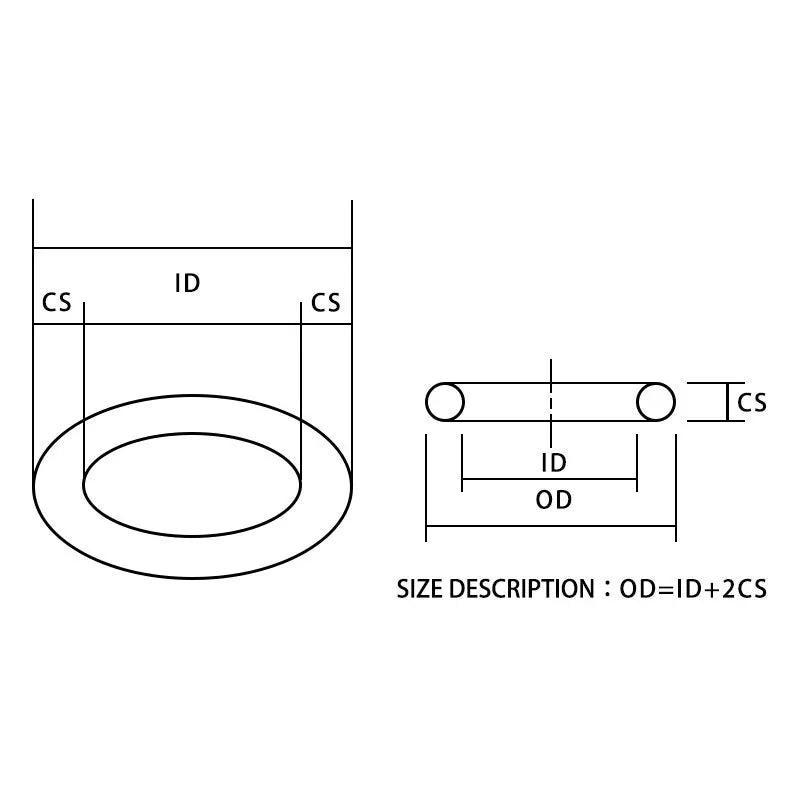 10PCS/lot Rubber Ring NBR Sealing O-Ring CS5mm OD55/60/65/70/75/80/85/90/95/100mm Nitrile O Ring Seal Oring Gasket Rings-.-