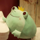 1pc 35cm cute the Crown Frog plush pillow stuffed down cotton kids toys kawaii smile frog dolls for children birthday gift