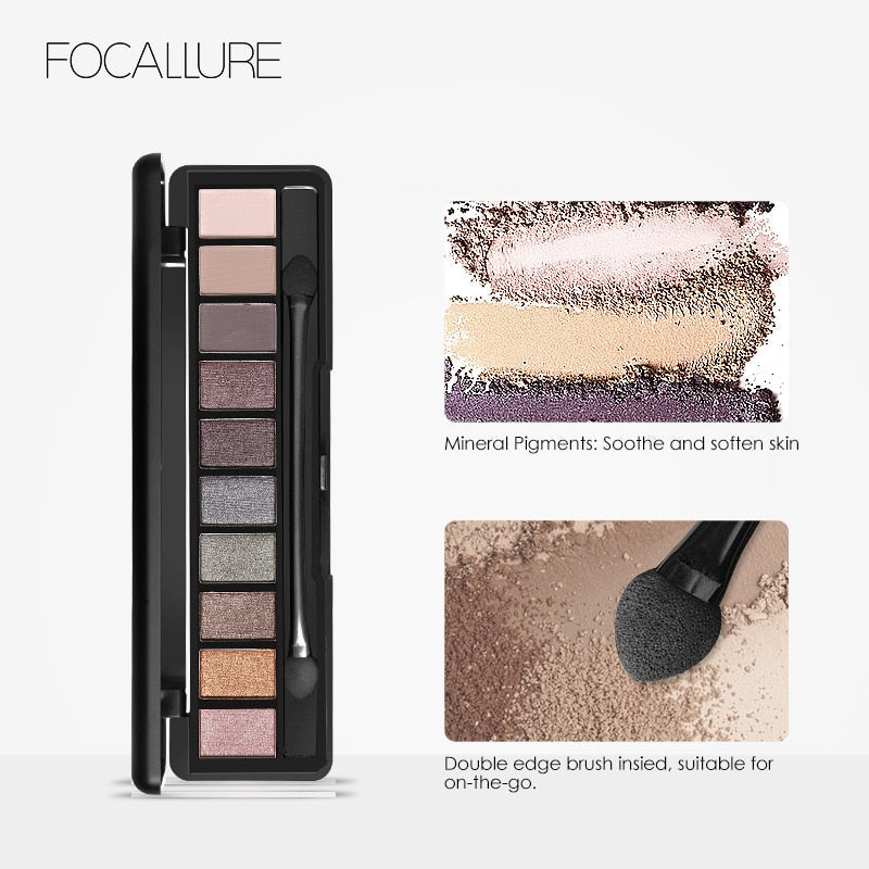 Focallure Eye Shadow for Eyes Makeup Shimmer Matte Eyeshadow Earth Color Shade Palette Cosmetic Makeup Nude Eye Shadow