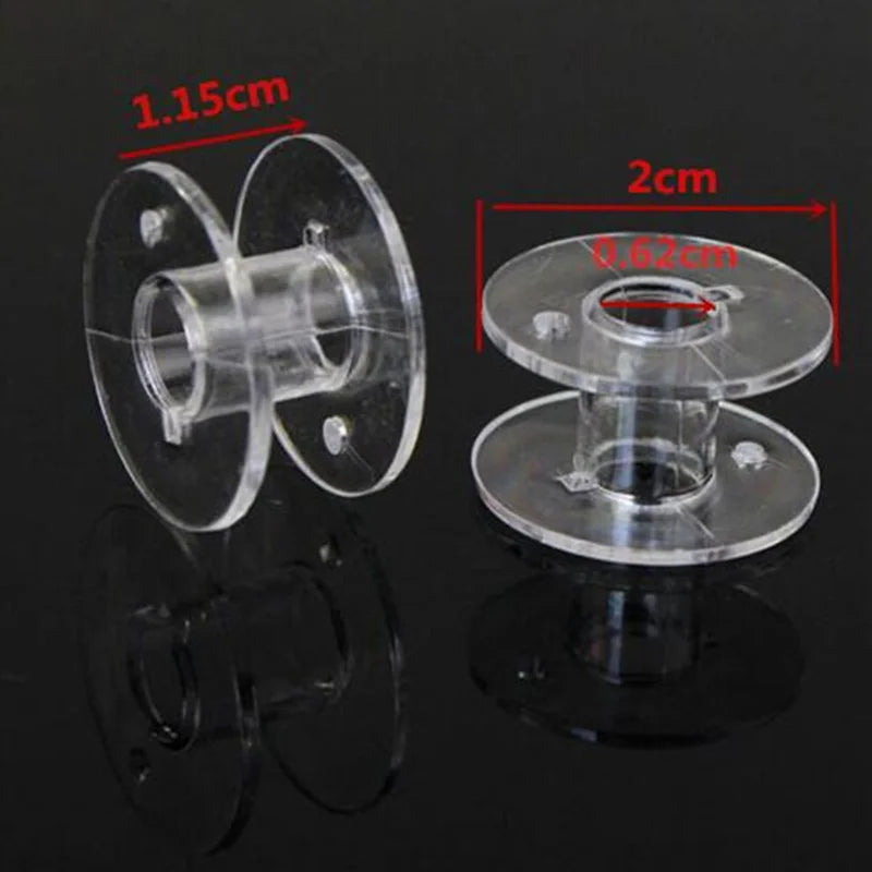 25Pcs Clear Sewing Machine Bobbins Spools Empty Bobbins Spools Plastic Storage Box For Home Sewing Accessories Tools AA7650