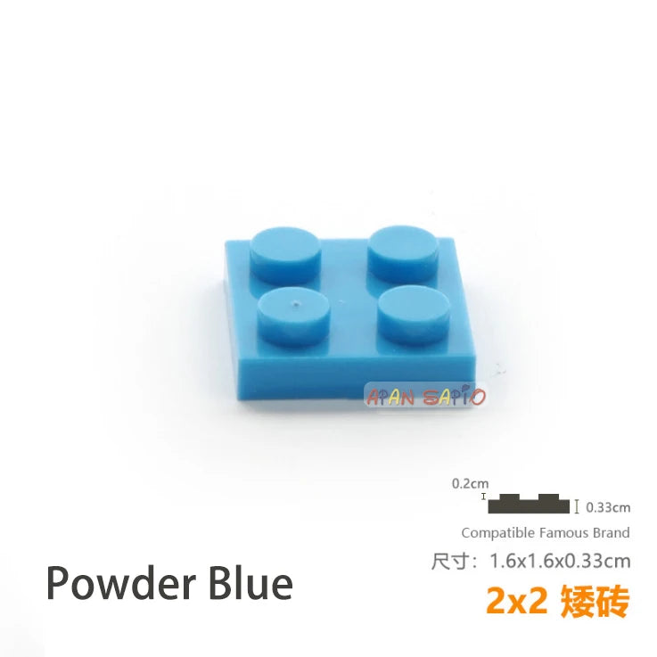 30pcs/lot DIY Blocks Building Bricks Thin 2X2 Educational Assemblage Construction Toys for Children Size Compatible With 3022