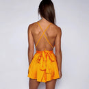 BKLD Sexy Strap Satin Backless Dress Casual Deep V Neck Sleeveless Elegant Night Party Vestidos 2020 Summer A-line Short Dresses