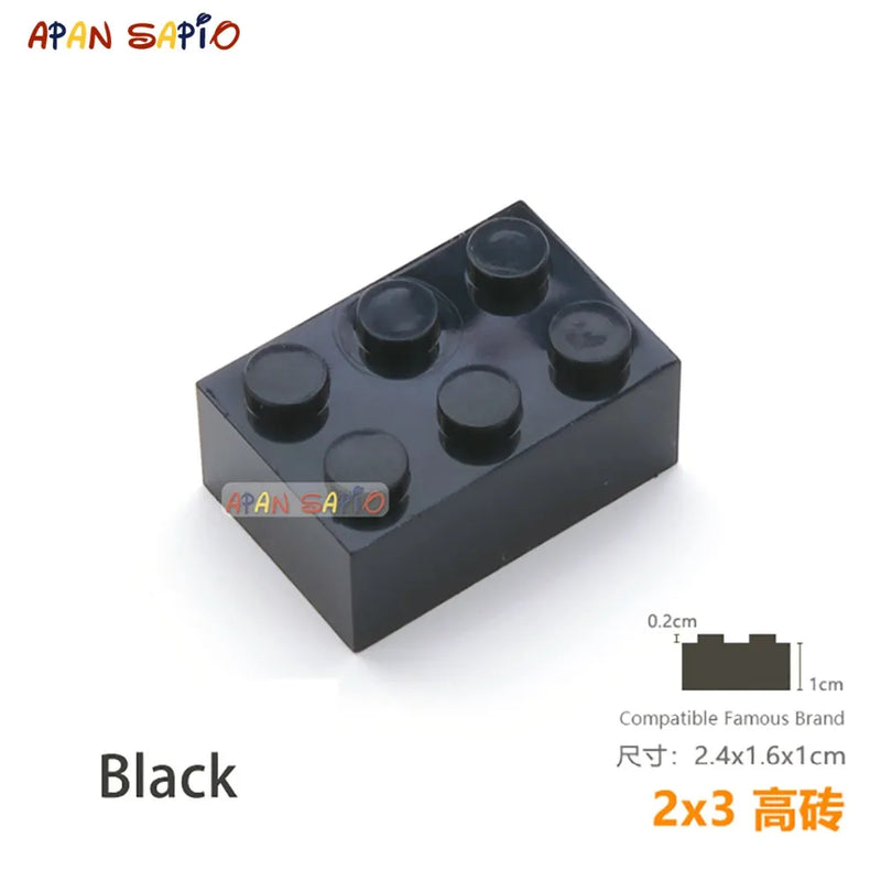 10pcs/lot DIY Blocks Building Bricks Thick 2X3 Educational Assemblage Construction Toys for Children Size Compatible With Brand