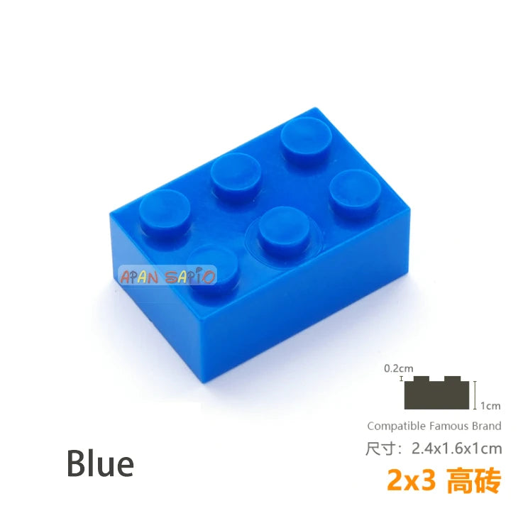 10pcs/lot DIY Blocks Building Bricks Thick 2X3 Educational Assemblage Construction Toys for Children Size Compatible With Brand