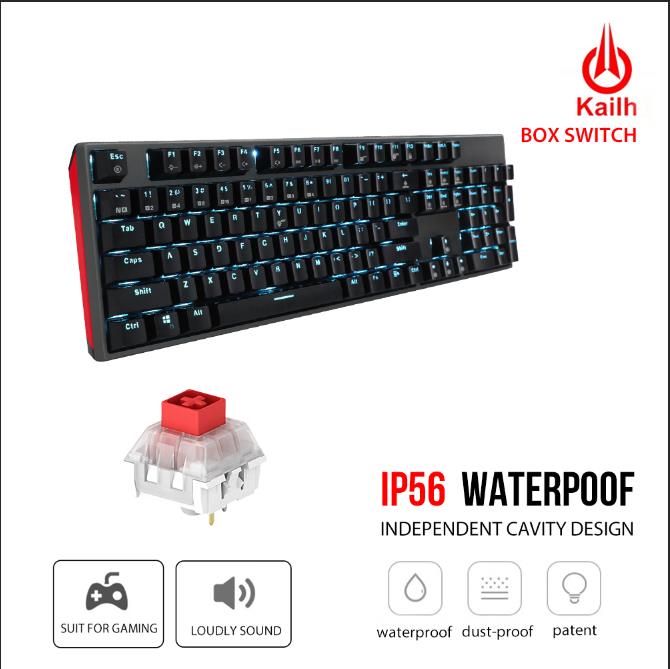 HEXGEARS GK705 104 Keys Waterproof Kailh BOX Switch Mechanical Keyboard Hot Swap LOL Mechanical Gaming Keyboard