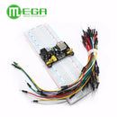 3.3V/5V MB102 Breadboard power module+MB-102 830 points Solderless Prototype Bread board kit +65 Flexible jumper wires