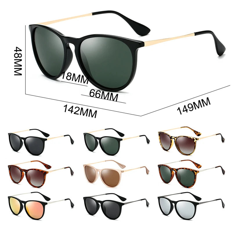Psacss NEW Classic Round Polarized Sunglasses Men Women Vintage High Quality Brand Designer Male Fashion Retro Sun Glasses UV400