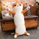 1pc 60/90cm long Cat Pillow Plush toy soft cushion stuffed animal doll sleep Sofa Bedroom Decor Kawaii Lovely gifts for kids