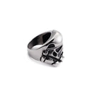 European and American men's titanium steel skull ring stainless steel ghost head punk retro ring accessories