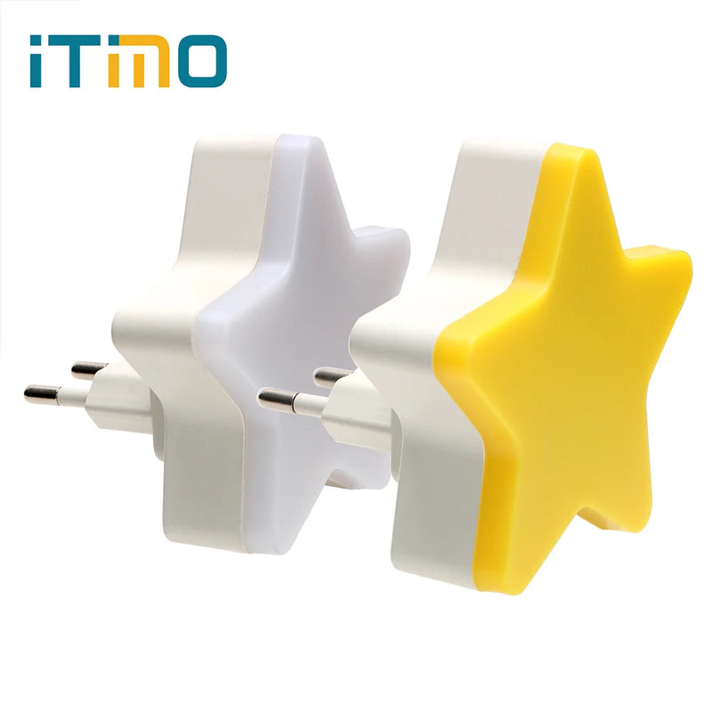 ITimo Children's Night Light Star Shape EU Plug Socket Wall lamp LED Night Light Control Plug-in Home Lighting Room Decoration