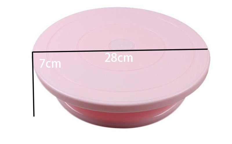 Pink Cake Decorating Turntable With Icing Smoother Pastry Spatula Cream Bag Baking Accessories Set