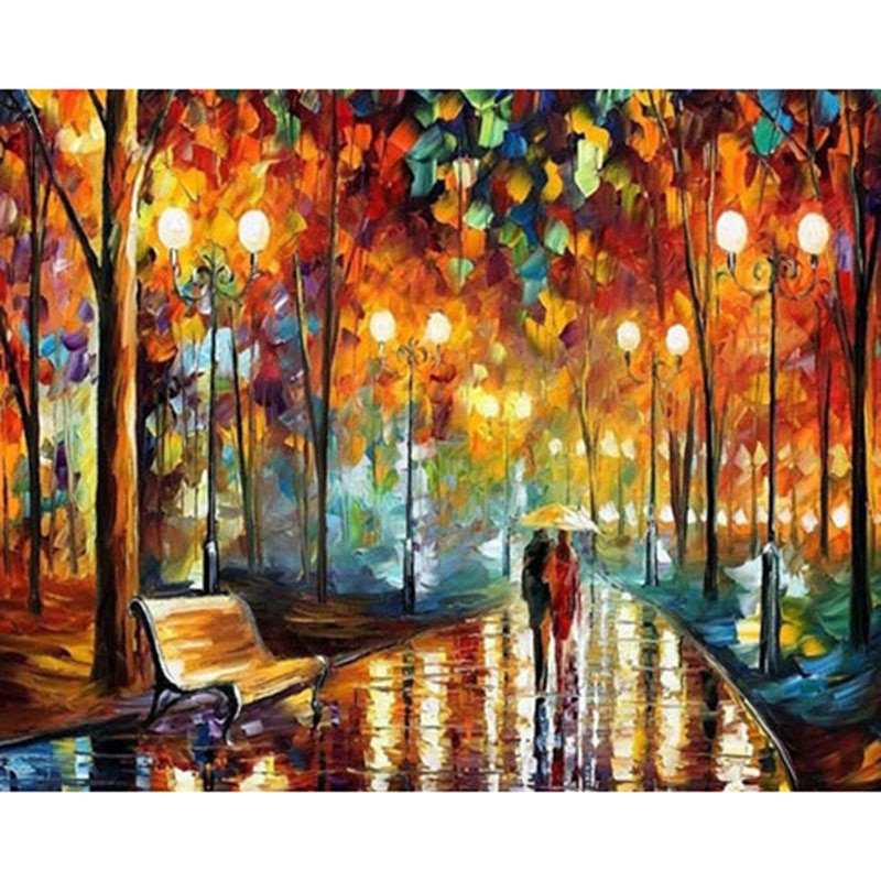 HOMFUN Full Square/Round Drill 5D DIY Diamond Painting "Oil painting landscape" 3D Embroidery Cross Stitch 5D Home Decor Gift