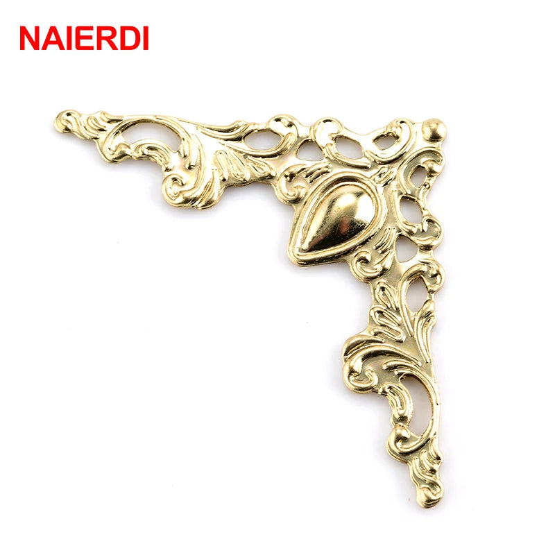 30PCS NAIERDI Metal Angle Corner Brackets Gold Bronze 40mm Notebook Cover For Menus Photo Frame Furniture Decorative Protector