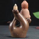 Buddha Backflow Incense Burner Ceramic Tower Bullet Incense Base Censer for Home Office Teahouse Use Home Decor
