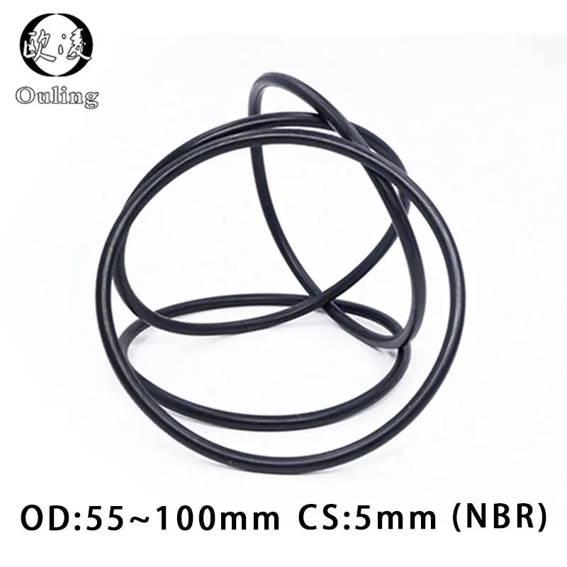 10PCS/lot Rubber Ring NBR Sealing O-Ring CS5mm OD55/60/65/70/75/80/85/90/95/100mm Nitrile O Ring Seal Oring Gasket Rings-.-